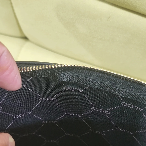 Aldo Black and Gold Hexagon Pattern Clutch - Picture 3 of 7